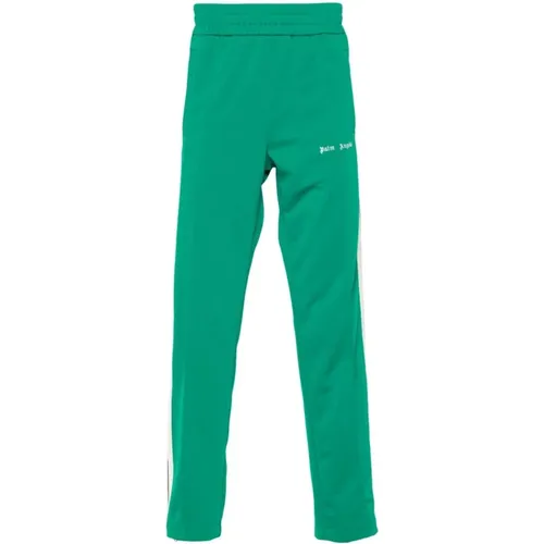 Grüne Logo Hose mit Seitenstreifen , Herren, Größe: L - Palm Angels - Modalova