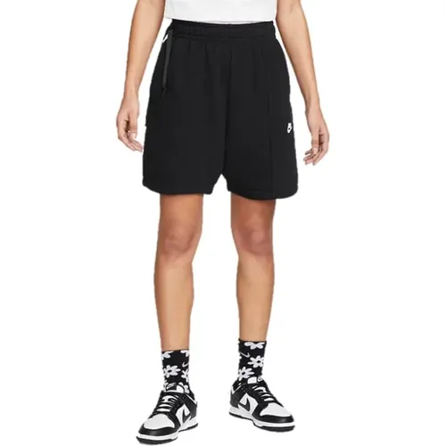 High-Rise Fleece Shorts Schwarz , Damen, Größe: L - Nike - Modalova