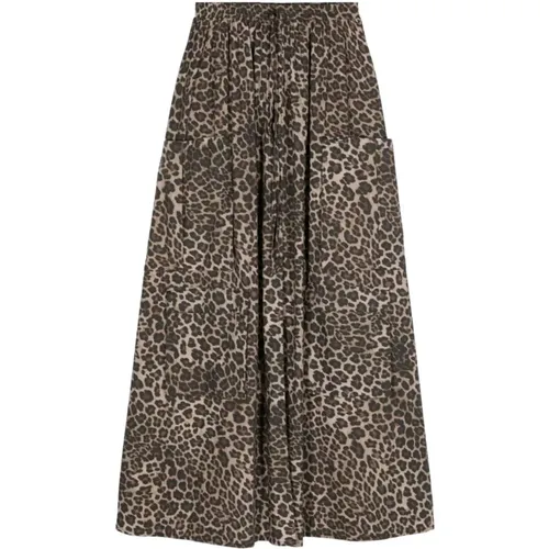 Leopard Print Flared Skirt , Damen, Größe: M - Liu Jo - Modalova