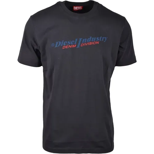 Anthracite T-Shirt for Men , male, Sizes: L - Diesel - Modalova