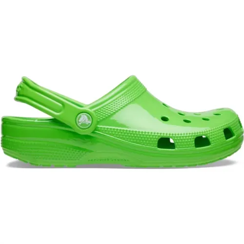 Neon Classic Clogs - Grün Runde Zehe , Herren, Größe: 43 EU - Crocs - Modalova