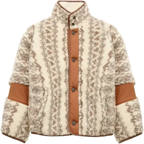 Shearling Strick Hoher Kragen Mantel - Isabel marant - Modalova