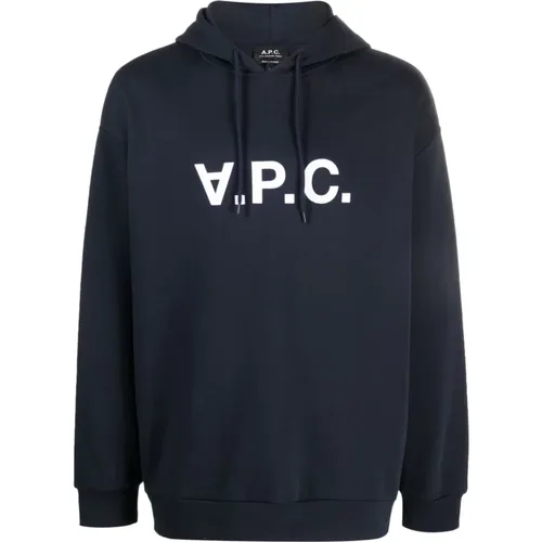 Herren Sweatshirt mit Kapuze , Herren, Größe: L - A.P.C. - Modalova