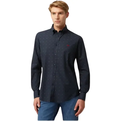 Mens Casual Shirt with Micro Pattern , male, Sizes: L, XL - Harmont & Blaine - Modalova
