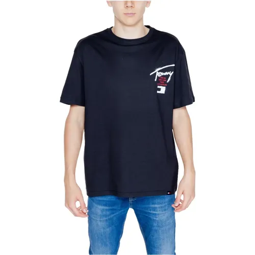 Graffiti Signature T-Shirt Herren , Herren, Größe: M - Tommy Jeans - Modalova