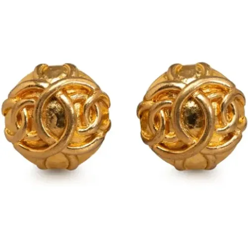 Pre-owned Gold earrings , female, Sizes: ONE SIZE - Chanel Vintage - Modalova