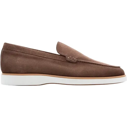 Taupe Wildleder Slip-On Herrenschuhe , Herren, Größe: 41 1/2 EU - Magnanni - Modalova