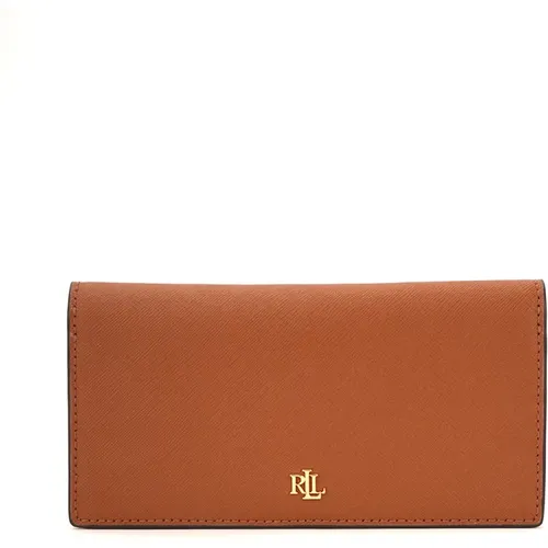 Saffiano Leder Slim Wallet Taschen , Damen, Größe: ONE Size - Ralph Lauren - Modalova