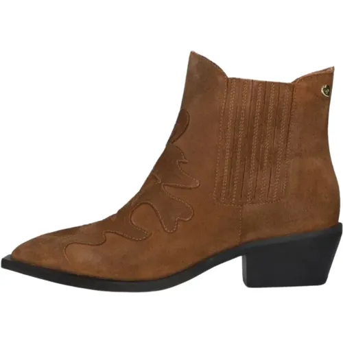 Western Style Wildleder Stiefeletten , Damen, Größe: 37 EU - Fabienne Chapot - Modalova