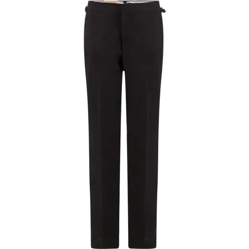Wool Trousers with Satin Band , male, Sizes: L, M - Burberry - Modalova