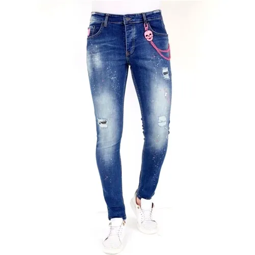 Jeans with Splatter for Men - 1036 , male, Sizes: W31, W33, W32, W34 - Local Fanatic - Modalova