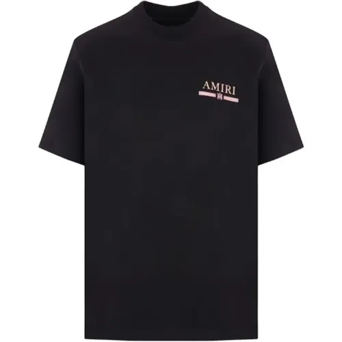 Schwarzes Watercolor Bar Logo T-Shirt , Herren, Größe: S - Amiri - Modalova