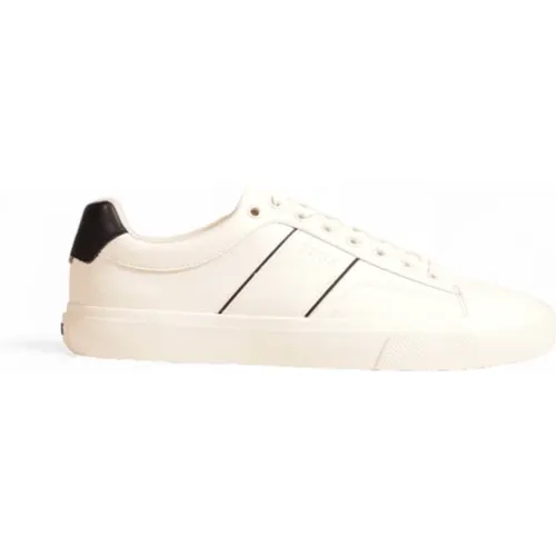 Weiße Leder Sneakers Gummisohle Schnürsenkel - Hugo Boss - Modalova