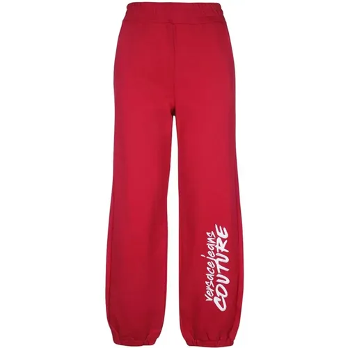 Bedruckte Baumwoll-Sweatpants , Damen, Größe: 2XS - Versace Jeans Couture - Modalova