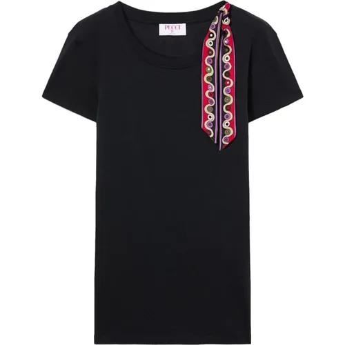 Jersey T-shirt with Iride Print , female, Sizes: S, XS, M, L - EMILIO PUCCI - Modalova