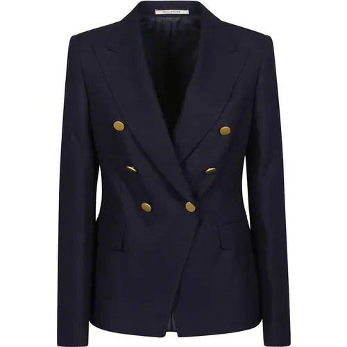 Elegant Navy Double Breasted Jacket , Damen, Größe: S - Tagliatore - Modalova