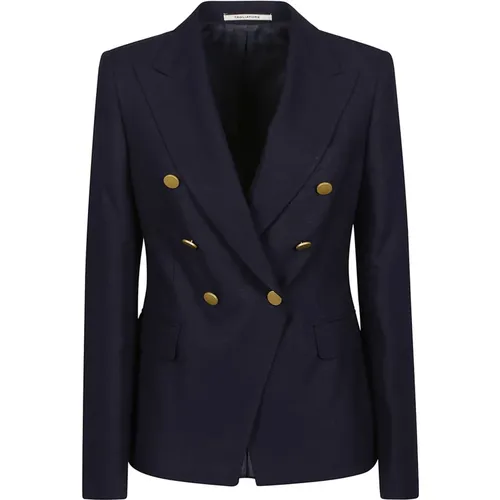 Elegant Navy Double Breasted Jacket , female, Sizes: XS - Tagliatore - Modalova