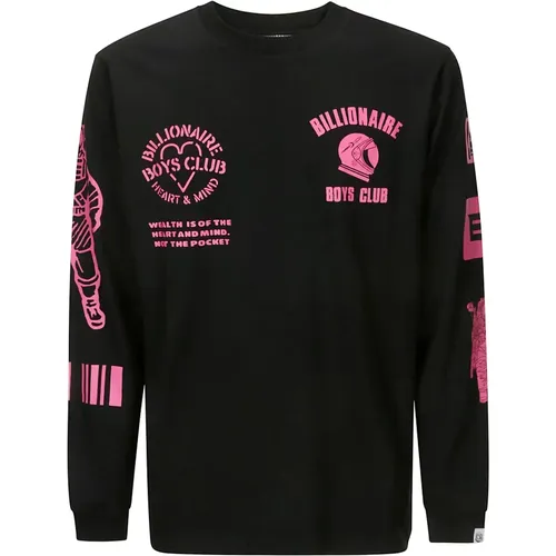 Long-Sleeved T-Shirt with Pink Writing , male, Sizes: L, S, XL, M - Billionaire Boys Club - Modalova
