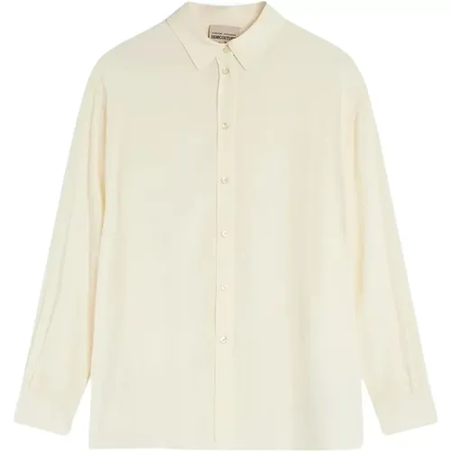 Silk Blend Long Sleeve Regular Shirt , female, Sizes: 2XS, S - Semicouture - Modalova