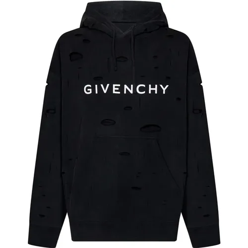 Schwarzer Oversized Pullover mit Kapuze - Givenchy - Modalova