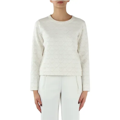 Cotton Logo Print Sweatshirt , female, Sizes: M - Emporio Armani - Modalova