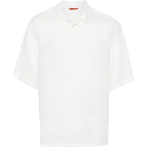 Weiße Leinenhemd mit kubanischem Kragen , Herren, Größe: XL - Barena Venezia - Modalova