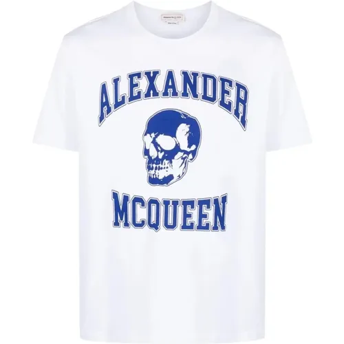 Varsity Skull Graphic T-Shirt , male, Sizes: S, M - alexander mcqueen - Modalova