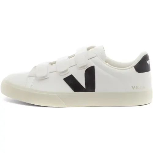 Recife Velcro Leather Sneaker Black , female, Sizes: 3 UK - Veja - Modalova