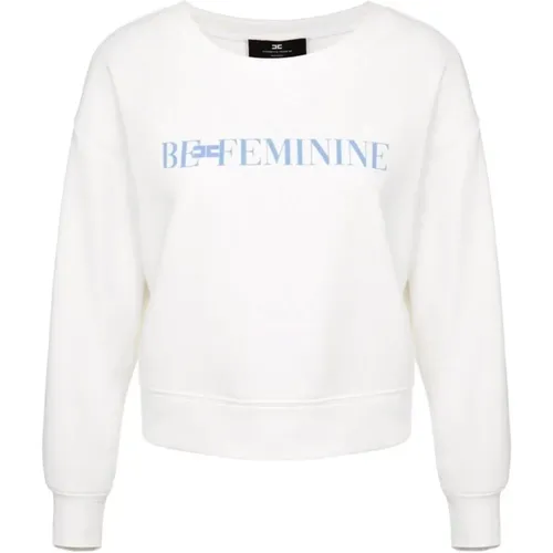 Casual Sweatshirt mit Brustdruck - Elisabetta Franchi - Modalova