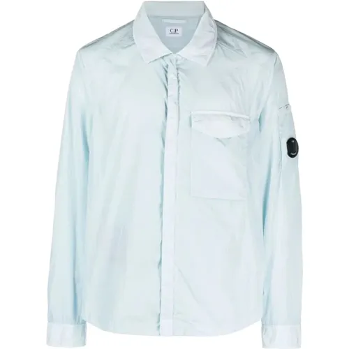 Chrome-R Taschenhemd in Sky Farbe , Herren, Größe: M - C.P. Company - Modalova