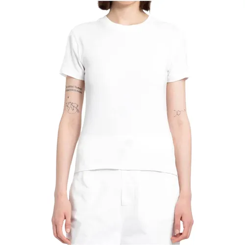 Weißes Baumwoll-Modal-Stretch-T-Shirt , Damen, Größe: M - Thom Krom - Modalova