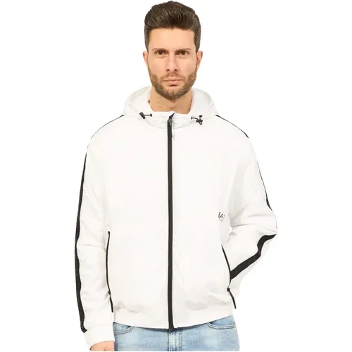 Hooded Fabric Coat , male, Sizes: M, S, XL, 2XL - Emporio Armani EA7 - Modalova