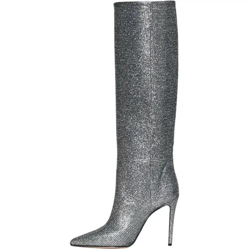 Silver Knit Fabric Ankle Boots , female, Sizes: 5 UK, 7 UK, 4 UK, 3 UK - Anna F. - Modalova