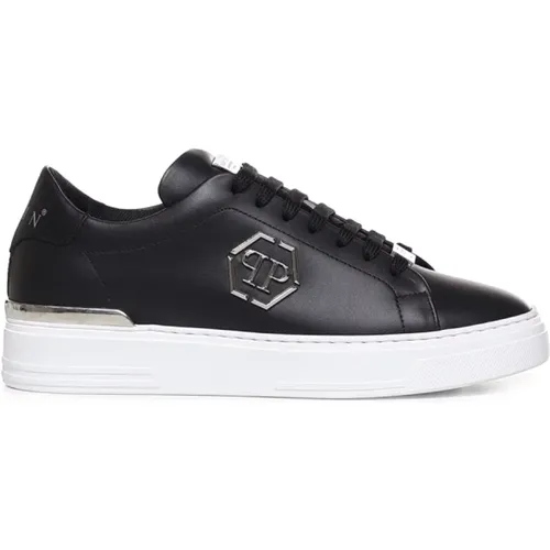 Leather Lace-Up Sneakers Italy , male, Sizes: 11 UK, 8 UK, 6 UK, 13 UK, 12 UK, 10 UK, 7 UK, 9 UK - Philipp Plein - Modalova
