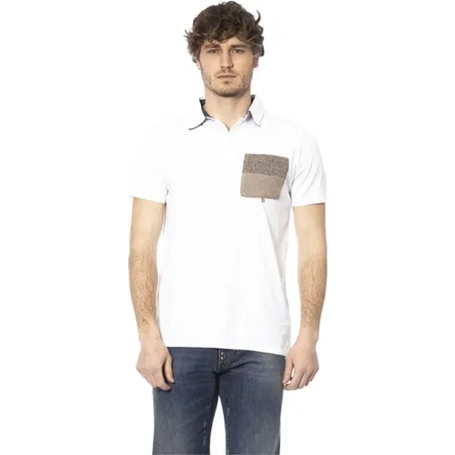 Weißes Baumwoll Polo Shirt Kurze Ärmel , Herren, Größe: M - Distretto12 - Modalova