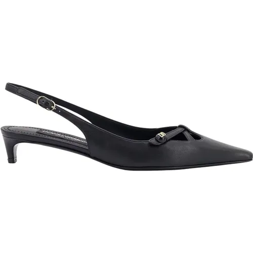 Monogramm Leder Slingback Schuhe , Damen, Größe: 36 1/2 EU - Dolce & Gabbana - Modalova