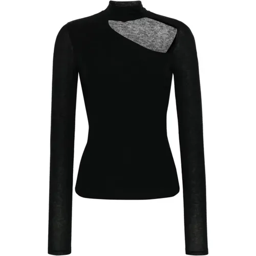 Asymmetric-Neck Sweater , female, Sizes: XS - PATRIZIA PEPE - Modalova