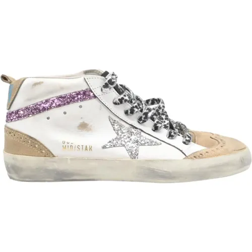 Lavender Suede Mid Star Sneakers , female, Sizes: 6 UK - Golden Goose - Modalova