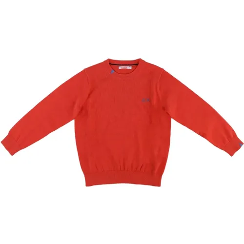 Rotes Baumwoll-Himbeer-Logo-T-Shirt - Sun68 - Modalova