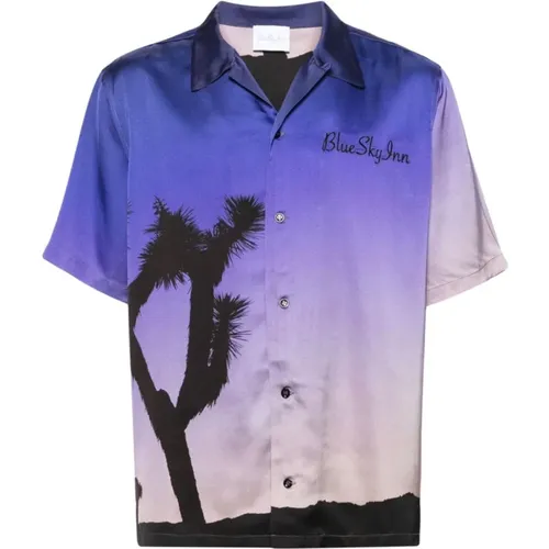 Palm Tree Print Shirt , male, Sizes: M, L, XL - Blue Sky Inn - Modalova