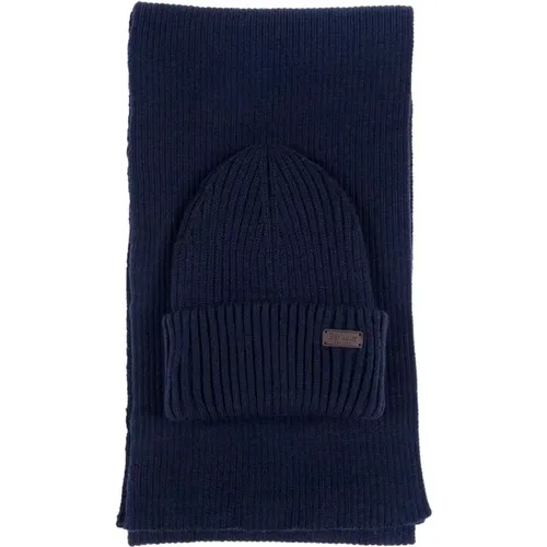 Mens Gift Set: Crimdon Beanie and Scarf, , male, Sizes: ONE SIZE - Barbour - Modalova