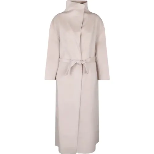 Grey Wool Belted Coat , female, Sizes: XS, S, M - Calvin Klein - Modalova