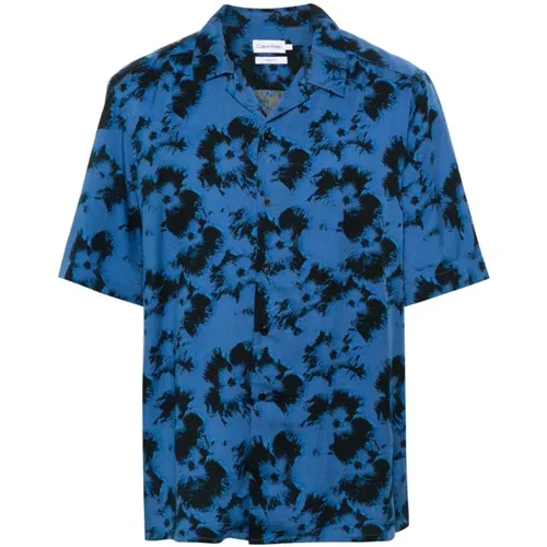 Blaue Hemden für Männer , Herren, Größe: L - Calvin Klein - Modalova