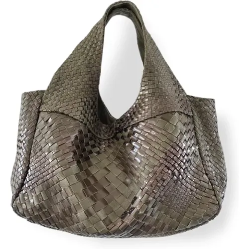 Handgewebte Ledertasche Khaki - Claramonte - Modalova