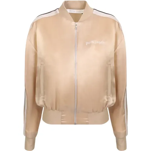 Luxury Sports Bomber Jacket with Stripe Detail , female, Sizes: XL, L - Palm Angels - Modalova
