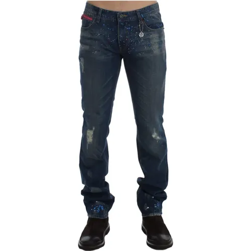 Wash Painted Slim Fit Jeans , male, Sizes: W34 - Costume National - Modalova