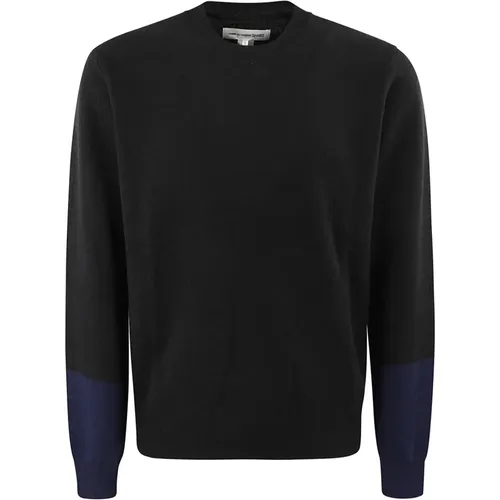 Sweater mit Kontrastdetail am Rundhalsausschnitt , Herren, Größe: M - Comme des Garçons - Modalova