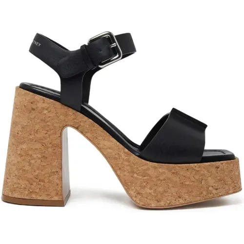 Schwarze Flatform-Sandalen , Damen, Größe: 40 EU - Stella Mccartney - Modalova