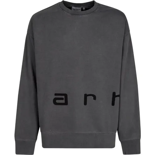 Script Baumwoll-Sweatshirt mit gerippten Kanten , Herren, Größe: M - Carhartt WIP - Modalova