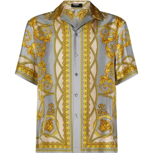 La Coupe des Dieux Silk Shirt , male, Sizes: M, L, S - Versace - Modalova